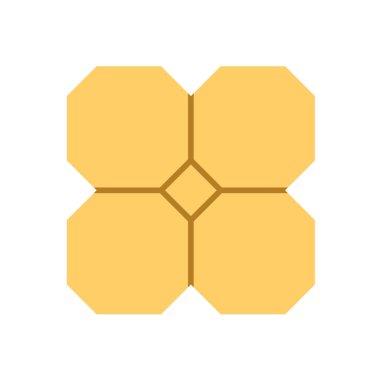 Concrete paver block brick floor icon for landscaping design.