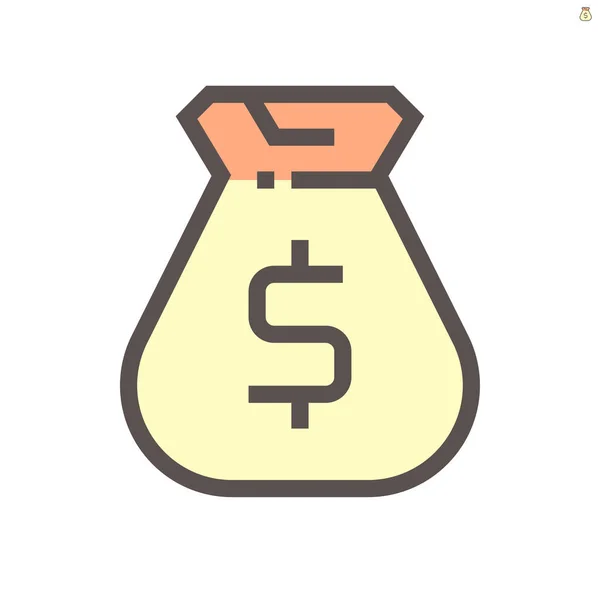 Money Bag Hand Vector Icon Financial Graphic Design Element — Stock Vector