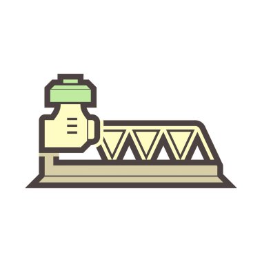 Beyaz üzerine beton levha döküm aracı vektör tasarımı.