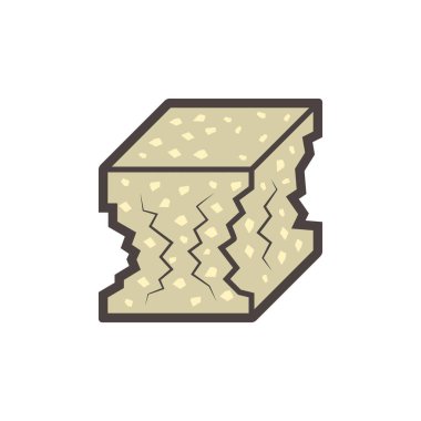 Materyal test çalışması vektör simgesi tasarımı için somut örnek küp tipi.