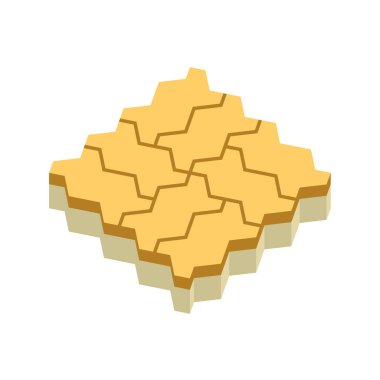Concrete paver block brick floor icon for landscaping design.
