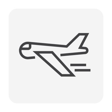 Ulaşım konsepti tasarımı için uçak vektör simgesi tasarımı, düzenlenebilir vuruş.