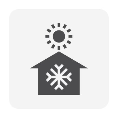 Klima ve ev vektör simgesi tasarımı.