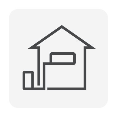 Klima ve hava kompresörü ikon tasarımı, düzenlenebilir vuruş.