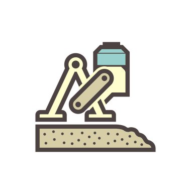 Beyaz üzerine beton levha döküm aracı vektör tasarımı.