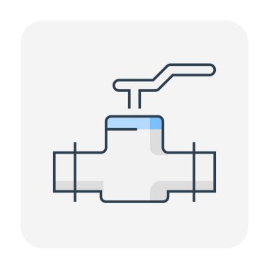 Endüstriyel çalışma için boru ve kapak simgesi tasarımı, düzenlenebilir felç.