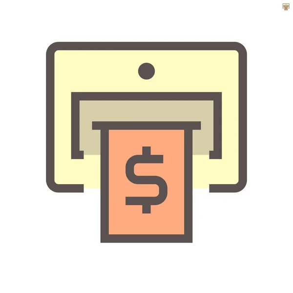 Atm Machine Banknote Vector Icon Design Financial Graphic Design Element — 스톡 벡터