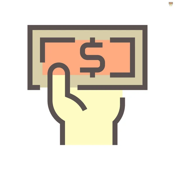 Banknote Vector Icon Design Financial Graphic Design Element — 스톡 벡터