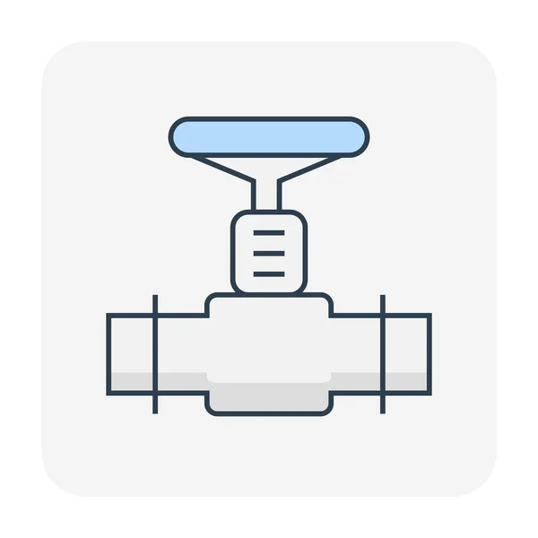 業界の仕事のためのパイプとバルブのアイコンのデザイン 編集可能なストローク — ストックベクタ