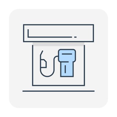 Benzin istasyonu simgesi tasarımı, düzenlenebilir vuruş.