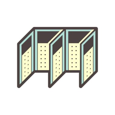 Beyaz üzerine bölünmüş duvar veya bölünmüş uzay ekipman vektör simgesi tasarımı.