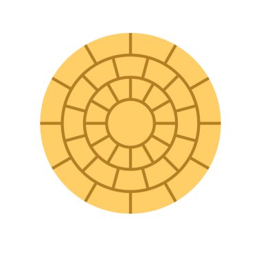 Concrete paver block brick floor icon for landscaping design.
