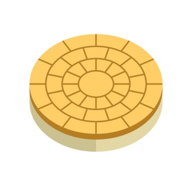 Concrete paver block brick floor icon for landscaping design.