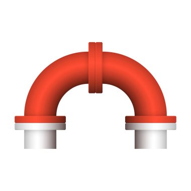 Çelik boru bağlantı simgesi tasarımı beyaz arkaplanda izole edildi.