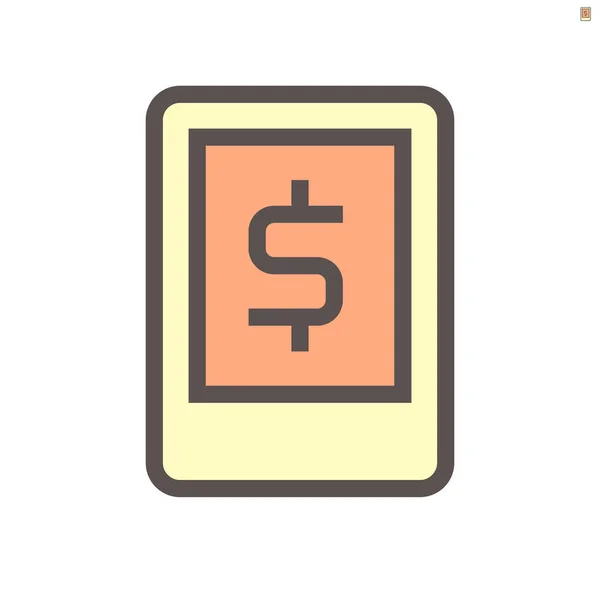 Mobil Banking Vector Icon Design Financial Graphic Design Element — 스톡 벡터