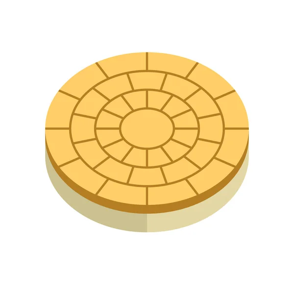 Concrete Paver Block Brick Floor Icon Landscaping Design — 图库矢量图片