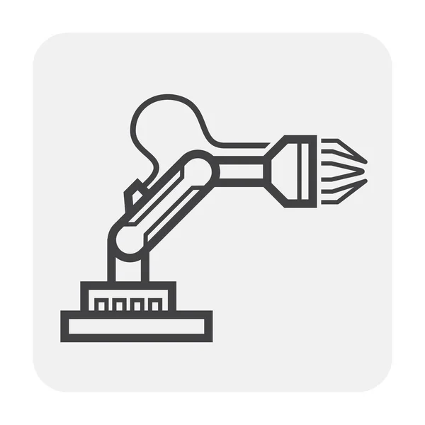 Projeto Ícone Mão Robô Cor Preta —  Vetores de Stock