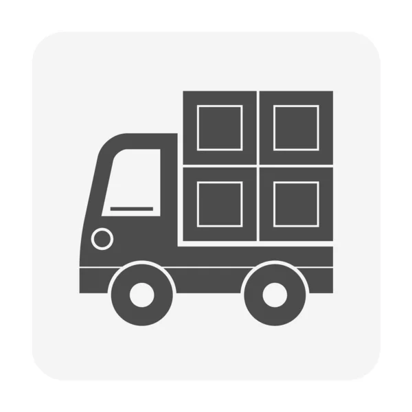 Cargo Container Och Lastbil Vektor Ikon Design För Sjöfart Industriella — Stock vektor