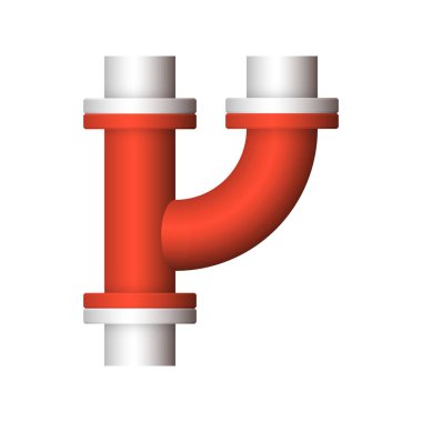 Çelik boru bağlantı simgesi tasarımı beyaz arkaplanda izole edildi.