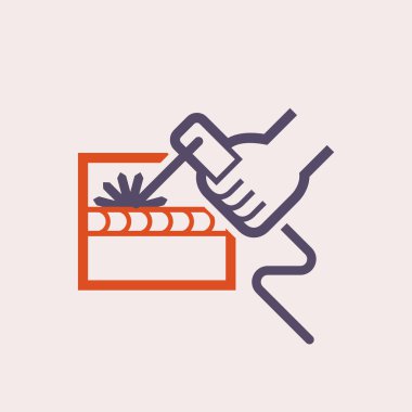 İş ve araçlar simgesi, siyah renk kaynak.