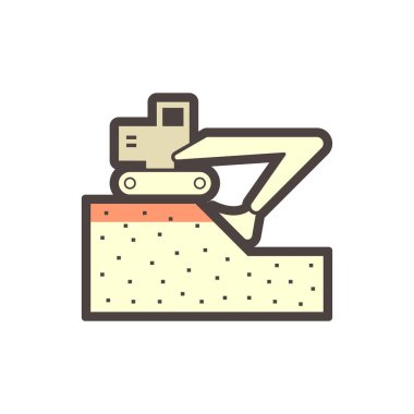 Kazıcı ya da toprak kazma ekipmanı vektör ikonu tasarımı.