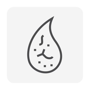 Temiz su damlası ikonu tasarımı, su tedavisi ve arıtma kavramı tasarımı, düzenlenebilir felç.