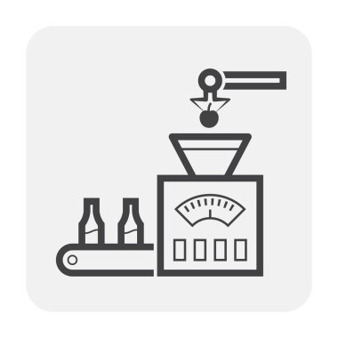 Robot el ve şişe simgesi, siyah renk.