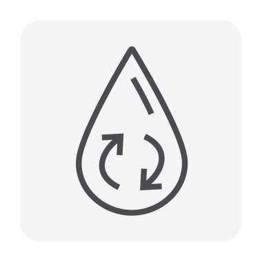 Temiz su damlası ikonu tasarımı, su tedavisi ve arıtma kavramı tasarımı, düzenlenebilir felç.