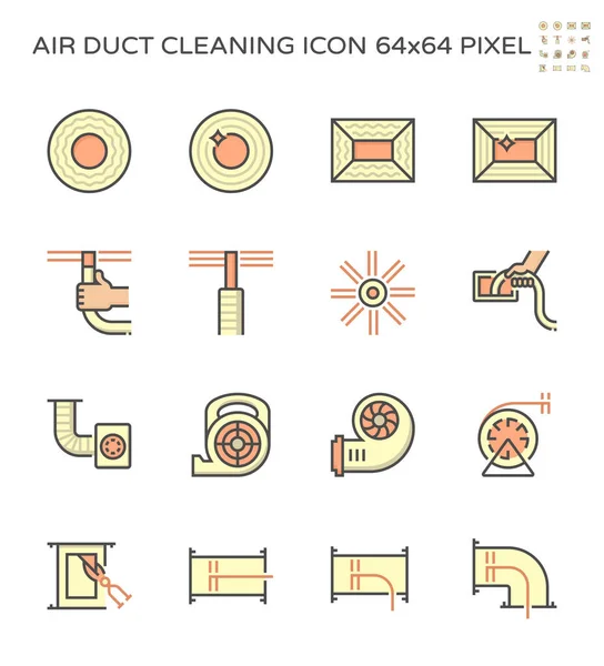 Σχεδιασμός Εικονιδίου Φορέα Καθαρισμού Αγωγού Αέρα 64X64 Pixel Τέλειο Και — Διανυσματικό Αρχείο