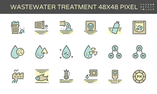 Design Des Abwasser Und Müllvektorsymbols 48X48 Pixel Perfekt Und Editierbar — Stockvektor