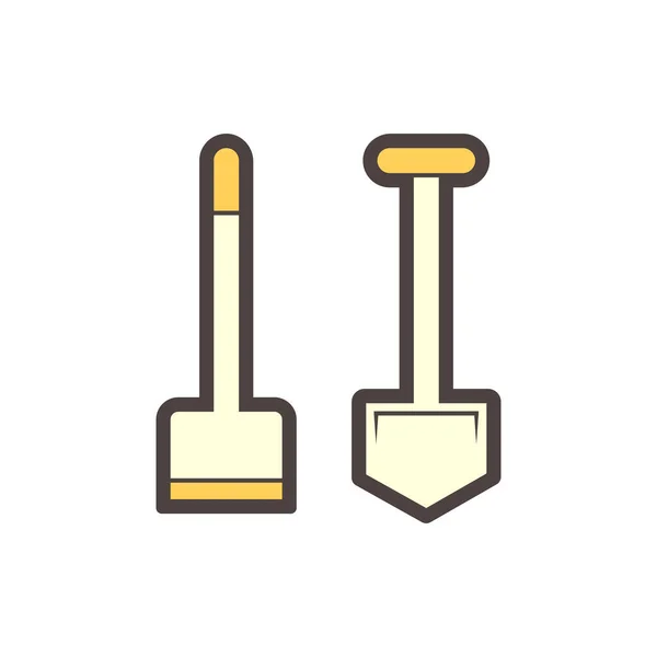 Hoe Soil Excavation Equipment Vector Icon Design — 스톡 벡터