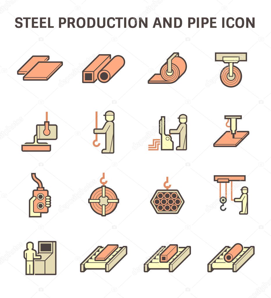 Steel production industry and metallurgy vector icon design.