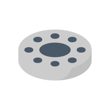 Beyaz arkaplanda boru bağlantısı vektör simgesi tasarımı için çelik plaka.