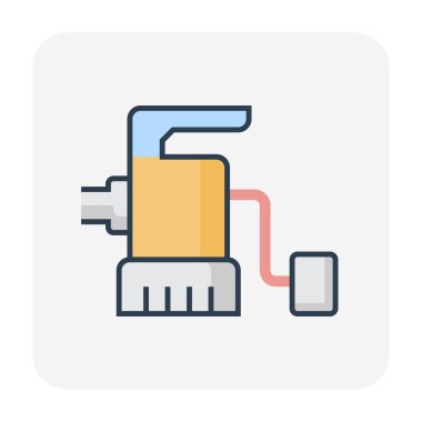 Su boşaltma için su pompası simgesi, düzenlenebilir felç.