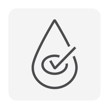 Temiz su damlası ikonu tasarımı, su tedavisi ve arıtma kavramı tasarımı, düzenlenebilir felç.