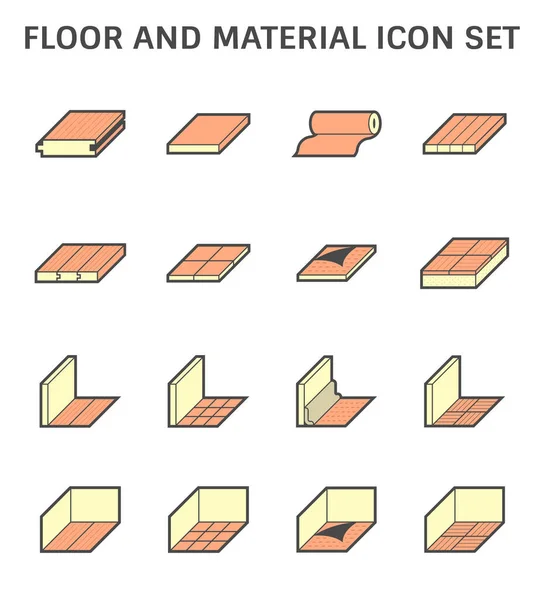 Підлога Матеріал Внутрішнього Оздоблення Векторний Дизайн Набору Іконок — стоковий вектор