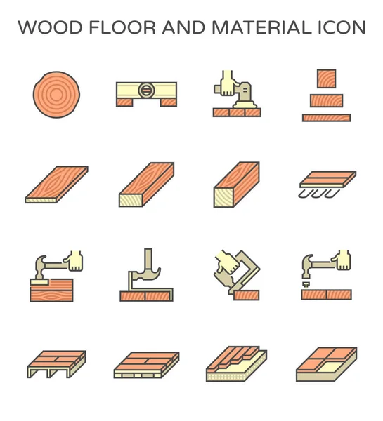 木製の床材と建設ツールベクトルアイコンセットのデザイン — ストックベクタ