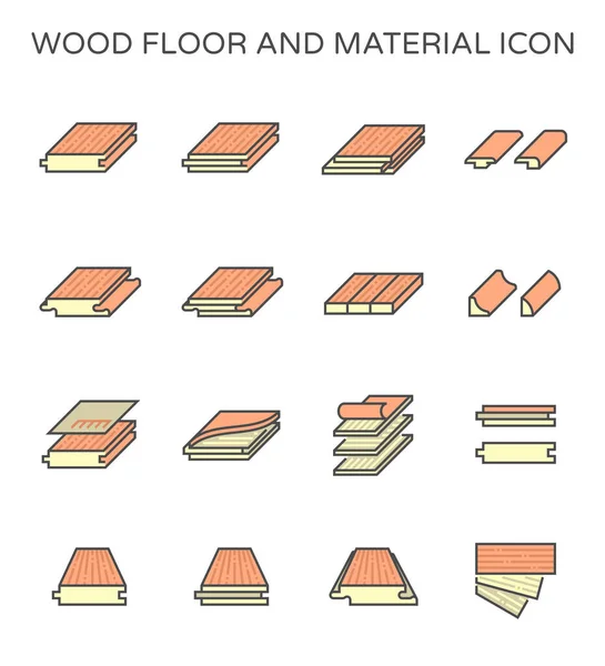 Holzboden Und Material Vektor Icon Set Design — Stockvektor