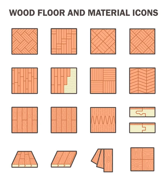 木の床 素材のベクトルのアイコンのデザインを設定 — ストックベクタ