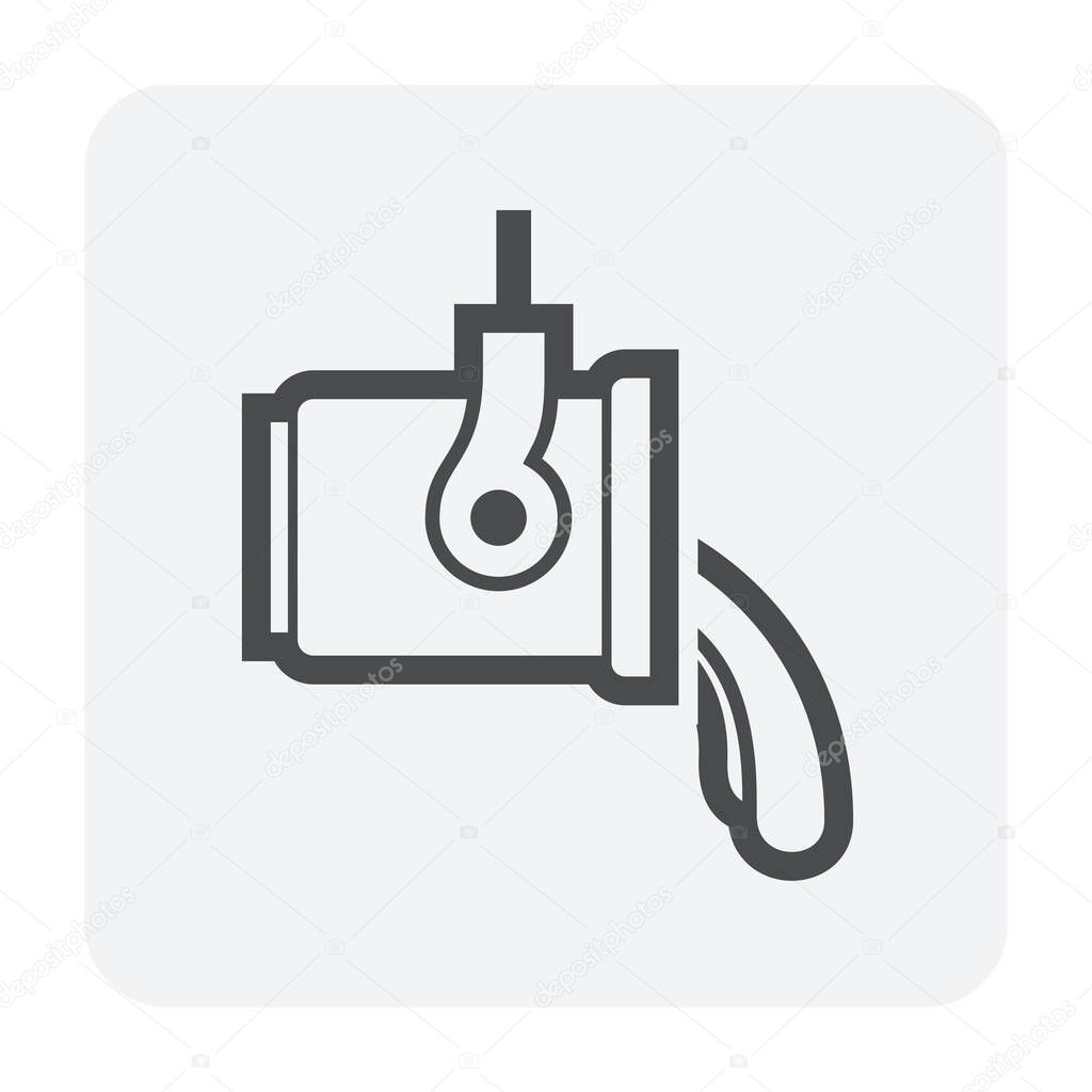 Steel and metal casting vector icon design on white background.
