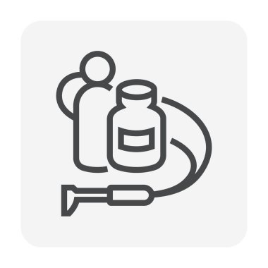 Bakır boru kaynak ve araç simgesi tasarımı, düzenlenebilir vuruş.