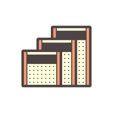 Beyaz üzerine bölünmüş duvar veya bölünmüş uzay ekipman vektör simgesi tasarımı.