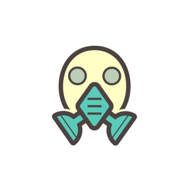 Gaz maskesi veya güvenlik ekipmanı vektör ikonu tasarımı.