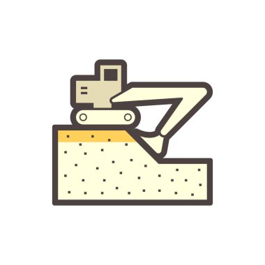 Kazıcı ya da toprak kazma ekipmanı vektör ikonu tasarımı.