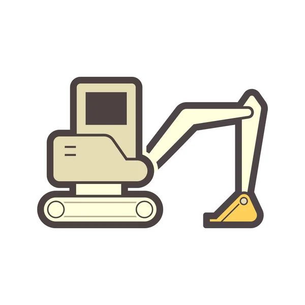 Graafmachine Bodemgraafmachine Ontwerp Vectoricoon — Stockvector