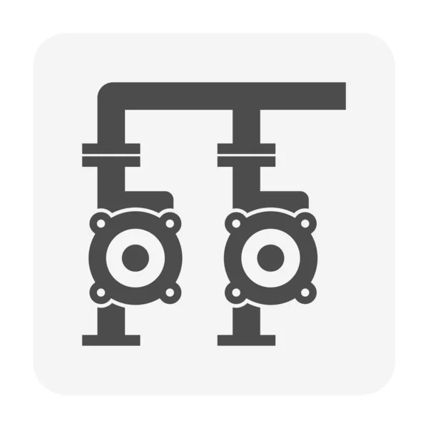 Wasserpumpe Und Stahlrohr Symbol Für Die Wasserverteilung Für Wasserarbeit Grafik — Stockvektor