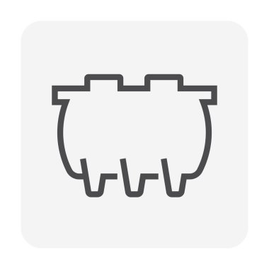 Su arıtma sistemi tasarımı için foseptik tankı simgesi tasarımı, düzenlenebilir felç.