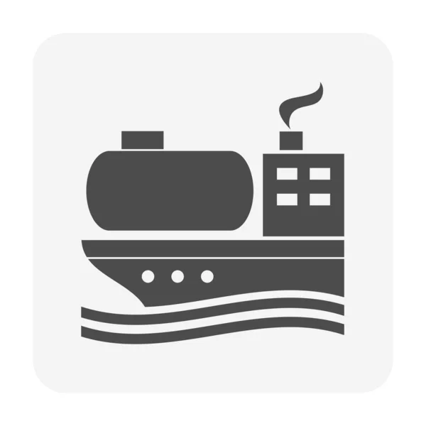 Oil Gas Tank Cargo Ship Vector Icon Design Transportation Concept — Stock Vector