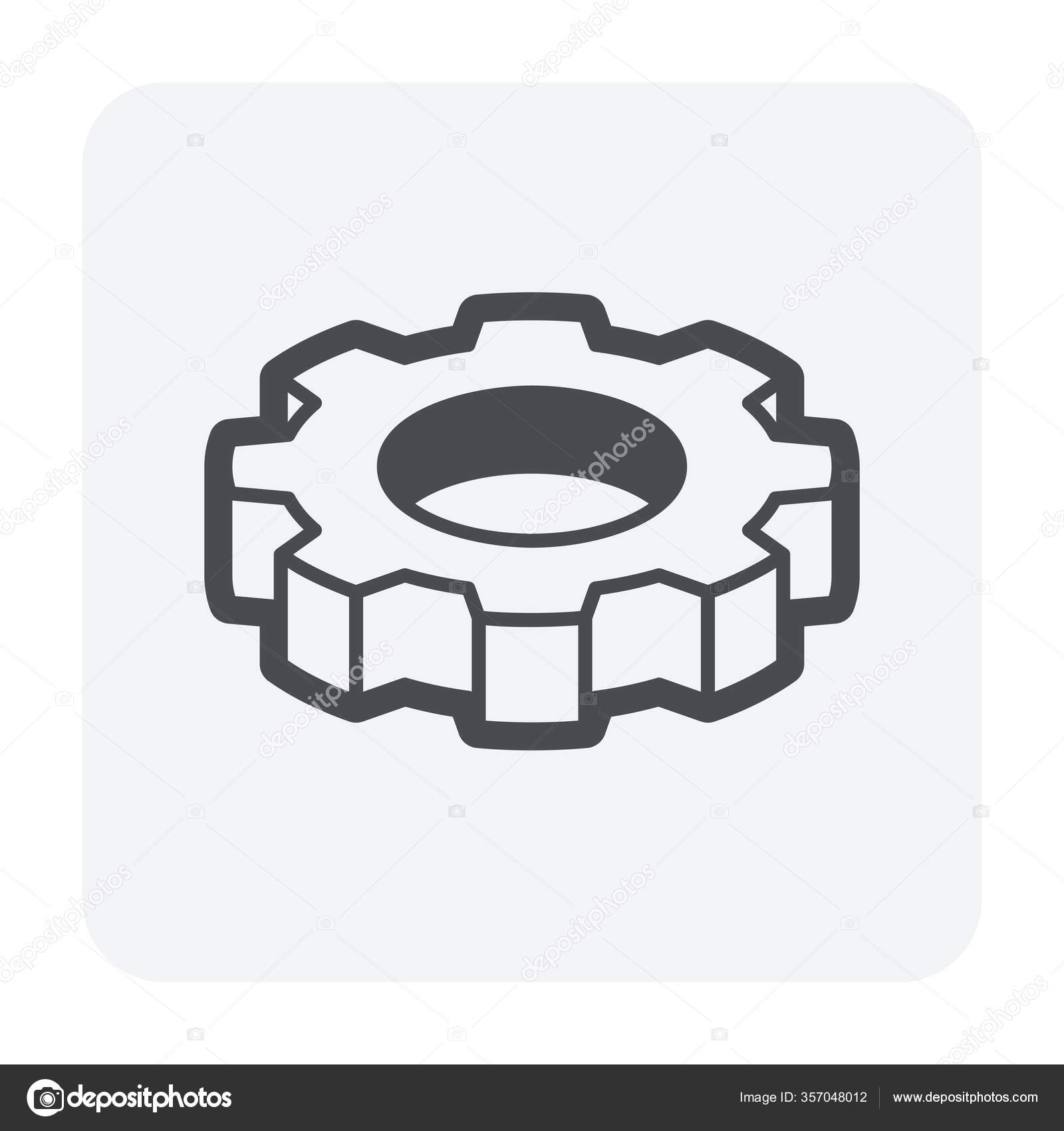 Steel Gear Vector Icon Design White Background Stock Vector by