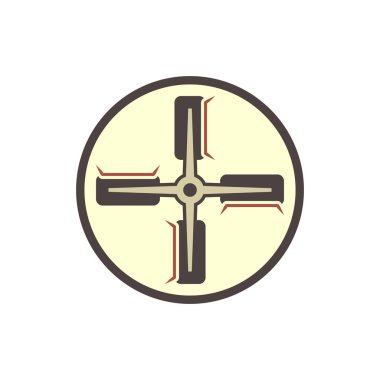 Beton levha cilası ekipman vektör ikonu tasarımı.